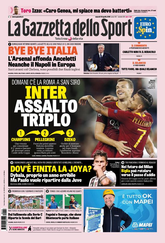 prima pagina gazzetta