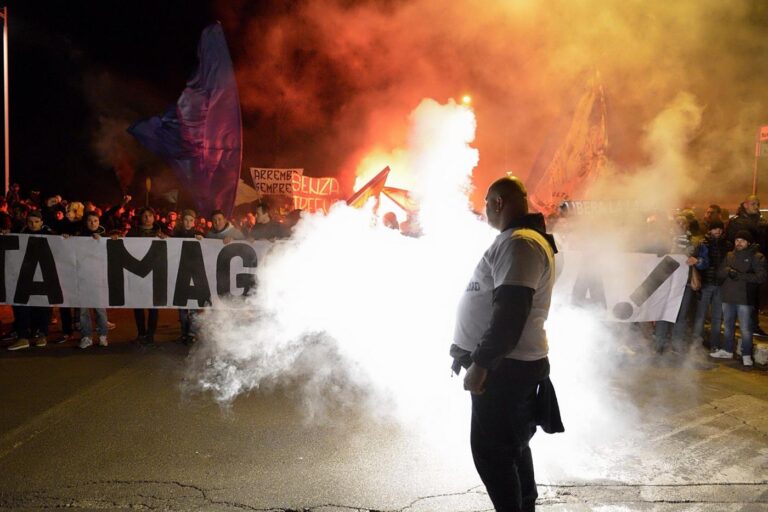 Lazio striscione Mussolini