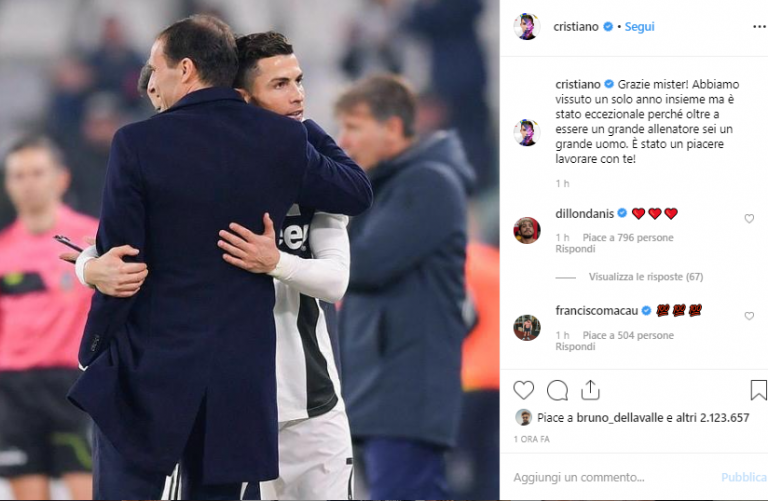 messaggio Ronaldo Allegri