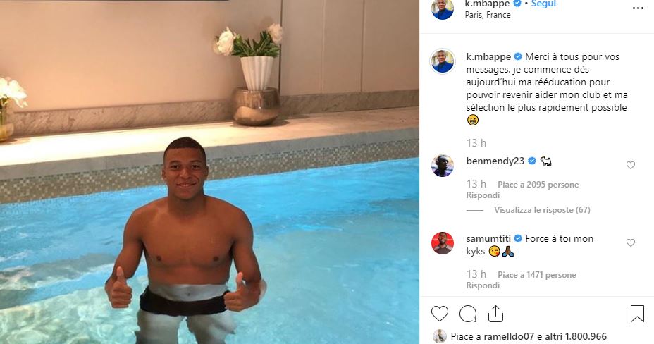 infortunio mbappé