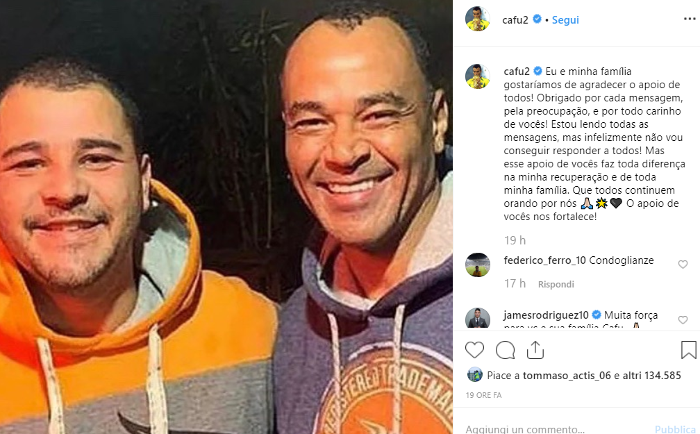 morte figlio Cafu