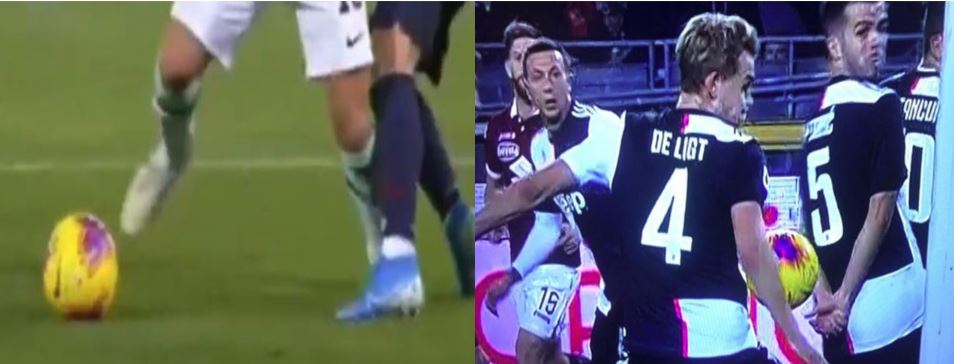 rigore lautaro mano de ligt