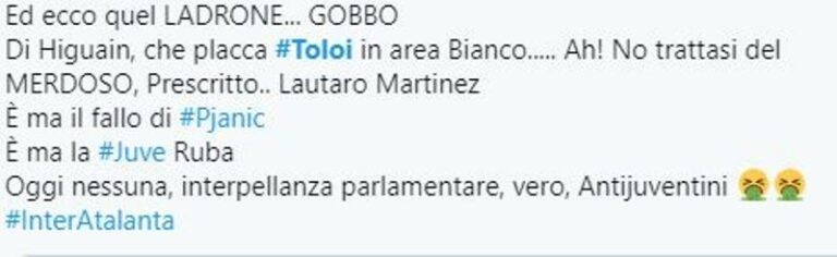 rigore Toloi-Lautaro Inter-Atalanta
