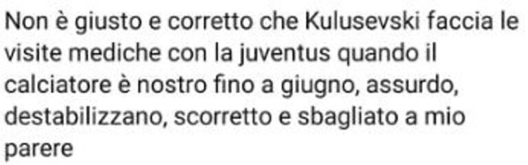 reazioni kulusevski
