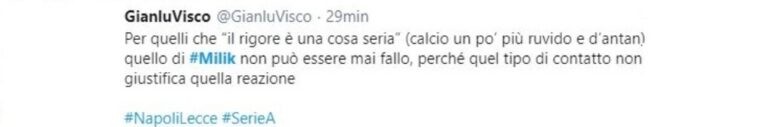 Napoli-Lecce rigore Milik