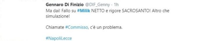 Napoli-Lecce rigore Milik