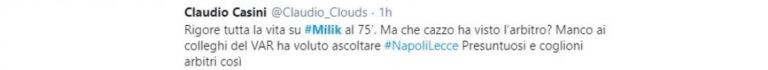 Napoli-Lecce rigore Milik