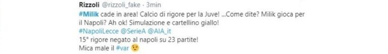 Napoli-Lecce rigore Milik