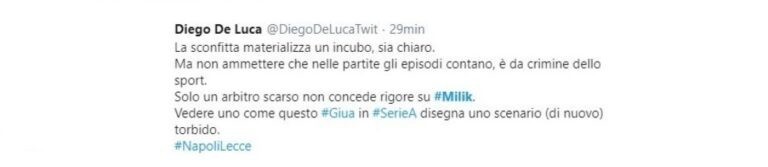Napoli-Lecce rigore Milik