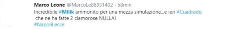Napoli-Lecce rigore Milik