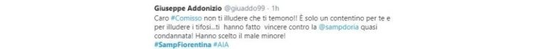 Sampdoria-Fiorentina polemiche