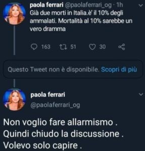 Tweet Paola Ferrari