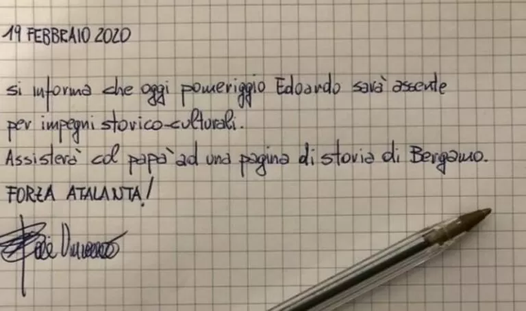 giustificazione atalanta