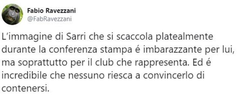 tweet sarri scaccola