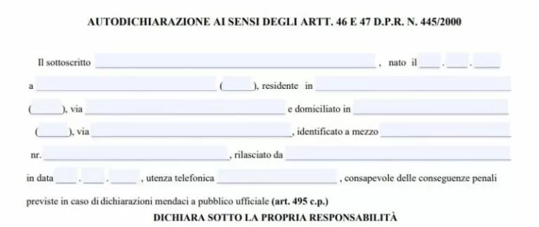 Autocertificazione spostamenti fuori Regione
