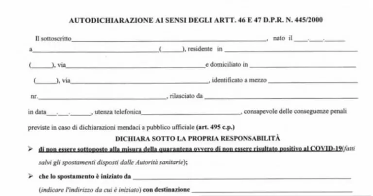 AUTOCERTIFICAZIONE