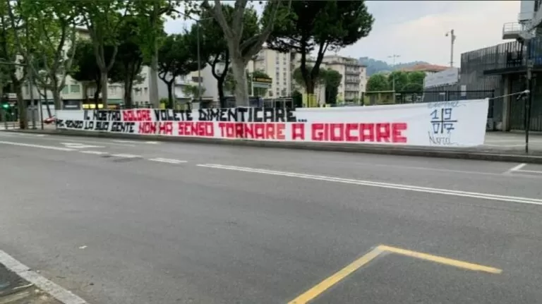 striscione ultras atalanta