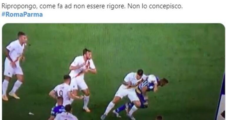 rigore negato roma parma
