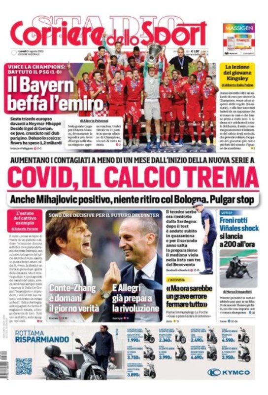 Prima pagina Corriere dello Sport