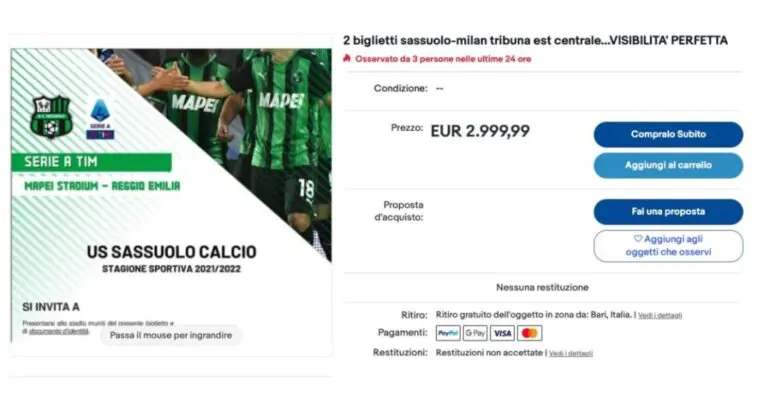 biglietti Sassuolo-Milan