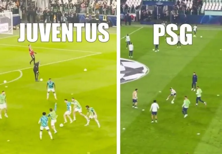 riscaldamento Juve-Psg