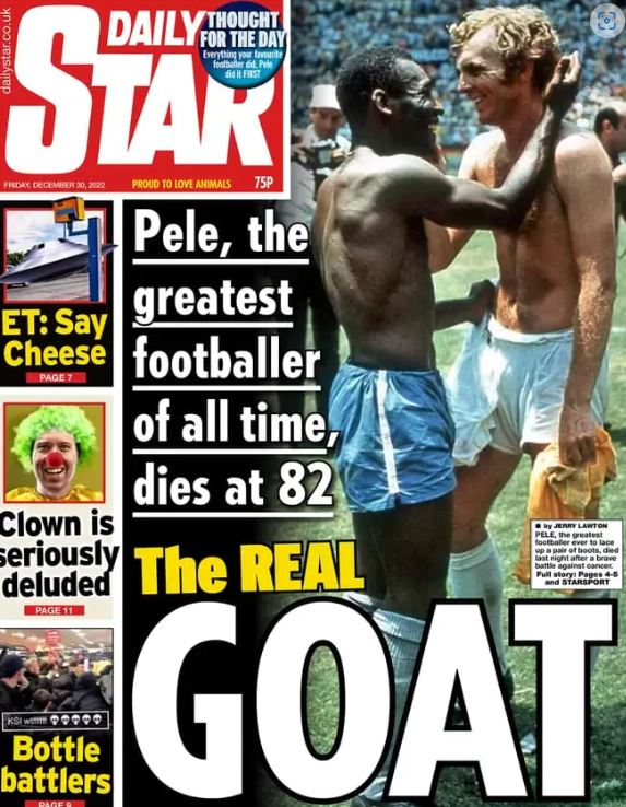 giornali morte Pelé