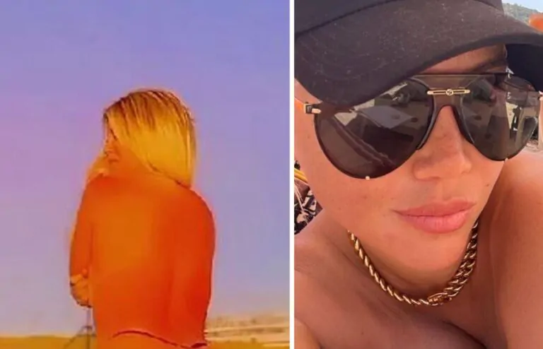 wanda nara nuda in spiaggia