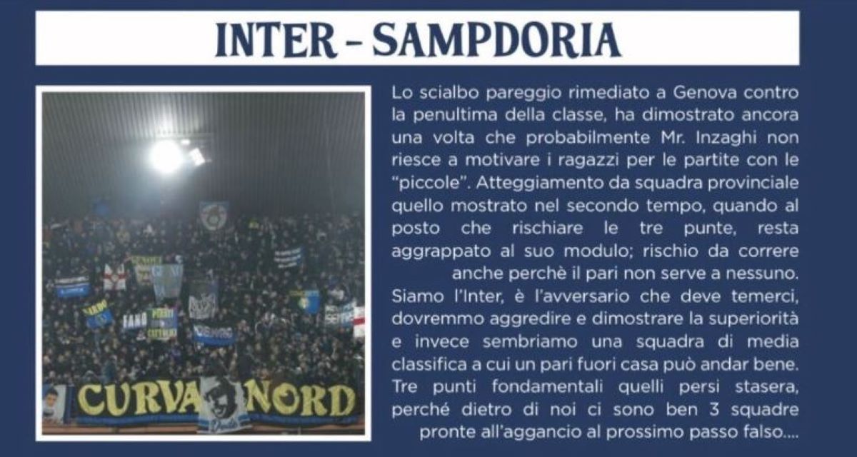 curva nord contro inzaghi