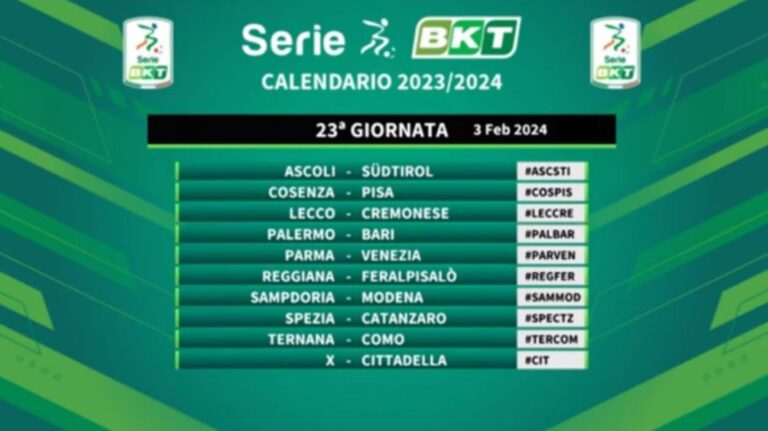 calendario serie b