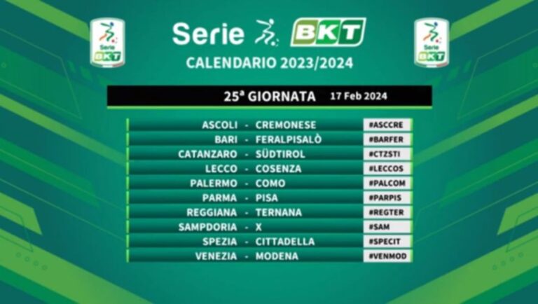 calendario serie b