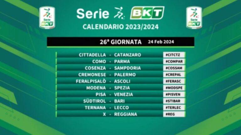 calendario serie b