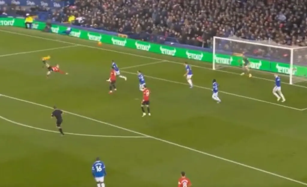 gol Garnacho Everton Manchester United