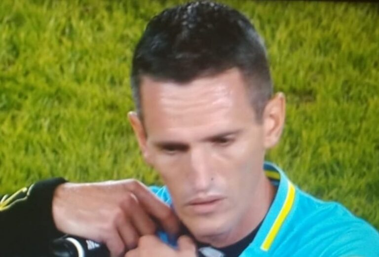 infortunio arbitro Lecce-Parma