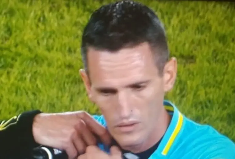 infortunio arbitro Lecce-Parma