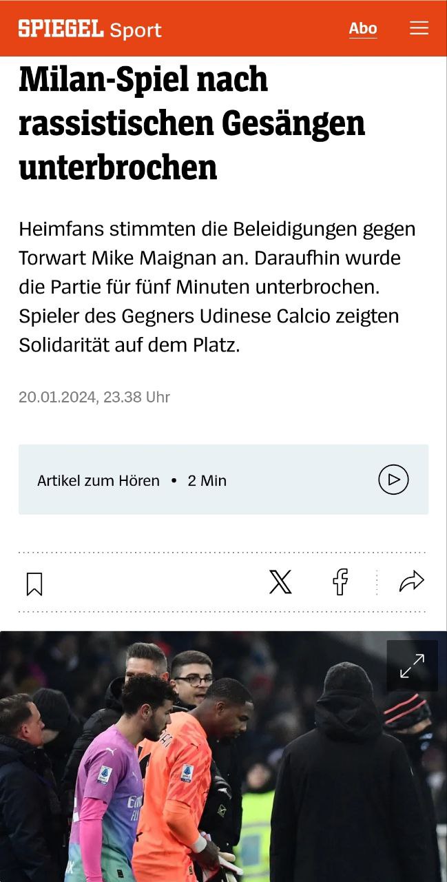 Cori razzisti Maignan prime pagine giornali esteri