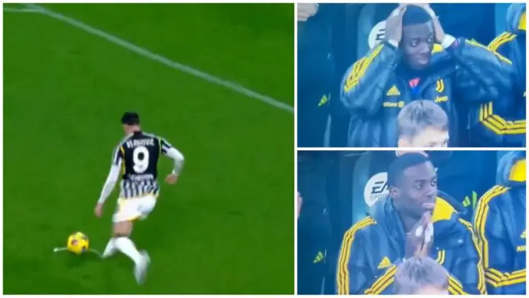 Gol punizione Vlahovic reazione Weah