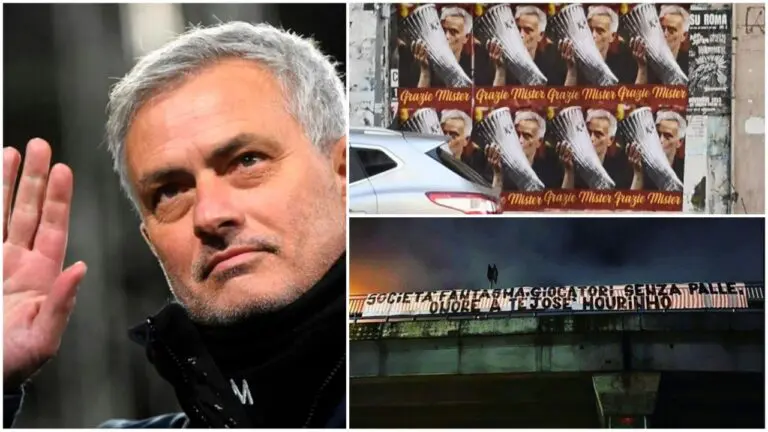 Josè Mourinho manifesti striscione tifosi Roma