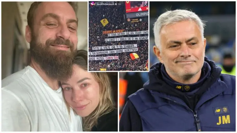 Moglie De Rossi striscione Mourinho