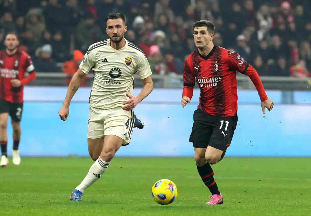 Cristante e Pulisic Milan-Roma
