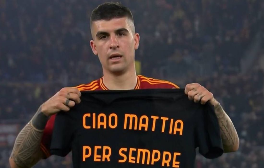Roma Milan: il gol di Mancini e la dedica da brividi a Mattia Giani | VIDEO