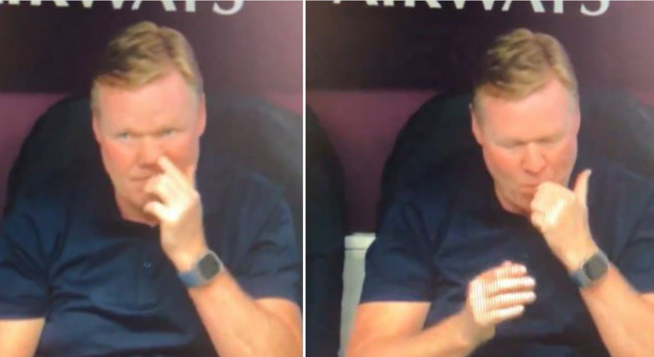 Koeman si mette un dito nel naso e poi in bocca | VIDEO