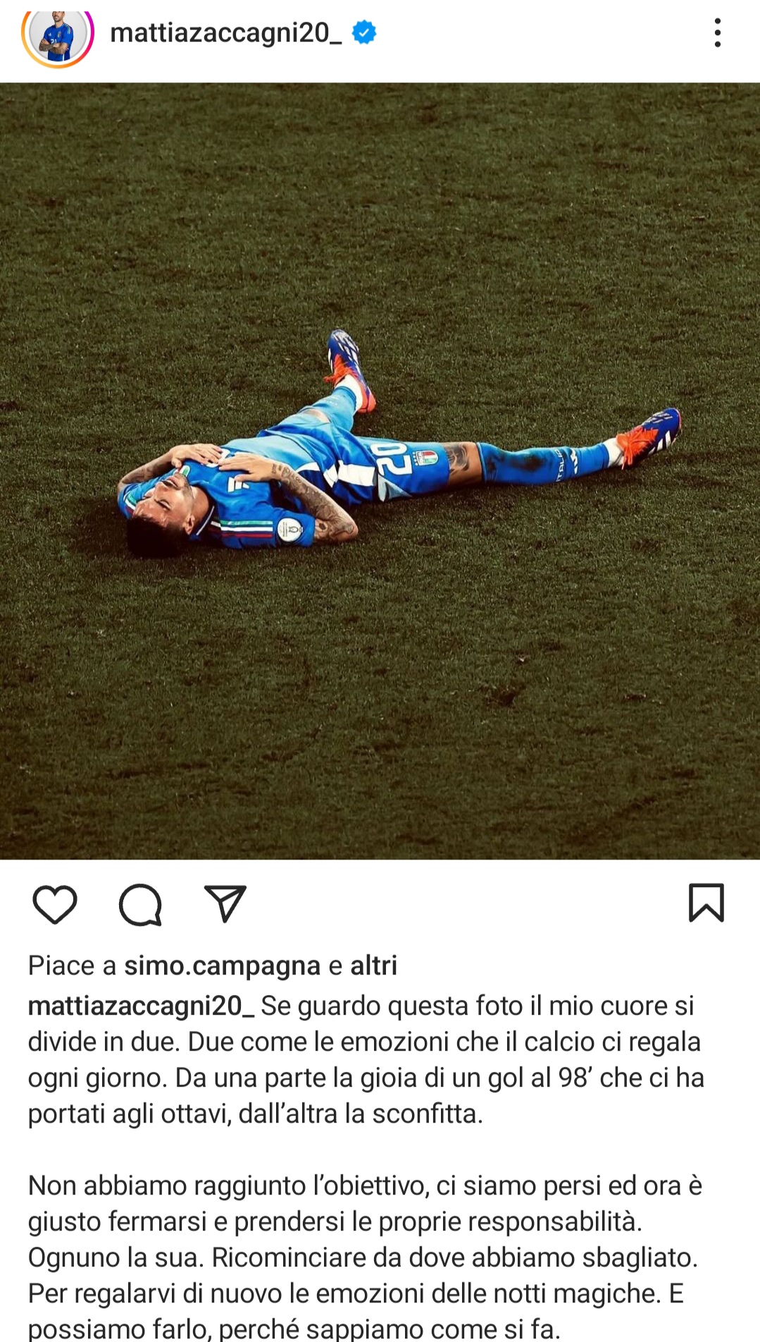 Zaccagni post social