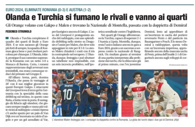 titolo Libero Turchia Olanda